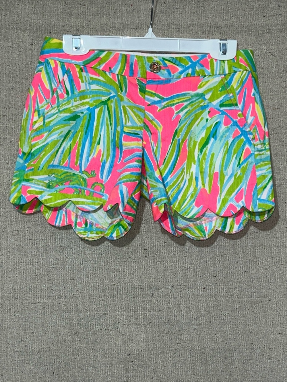 Lilly Pulitzer Buttercup Shorts Women’s 00 Always Summer Somewhere Scalloped Hem